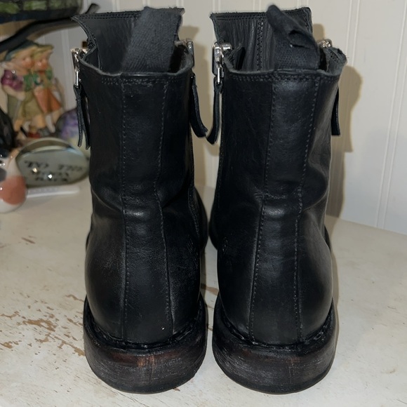 Moma double zip black leather ankle booties size 40 - Picture 4 of 10